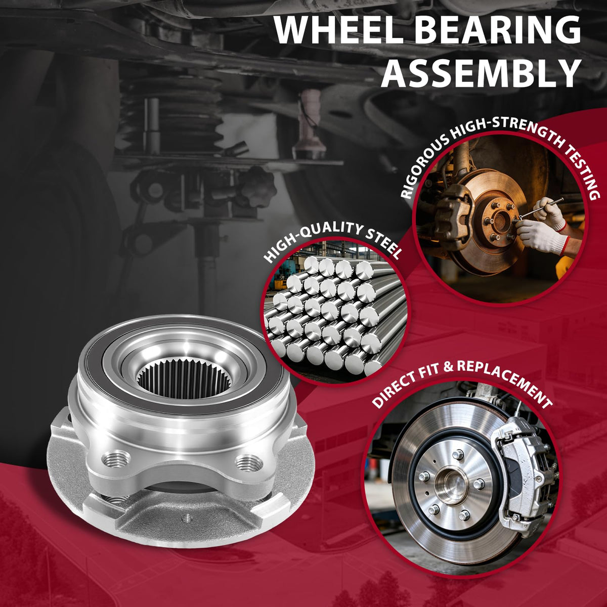 Frenzybro 2 Wheel Bearing Hub 513301 Replacement for 2009-2016 Audi A4 2008-2016 A5 2009-2017 Q5 2012-2018 A6 2016-2017 A7 20