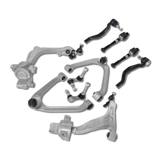 Frenzybro 10pcs Front Lower Upper Control Arm with Ball Joint Bushings Sway Bar Tie Rod End Link Suspension Kit Compatible Wi