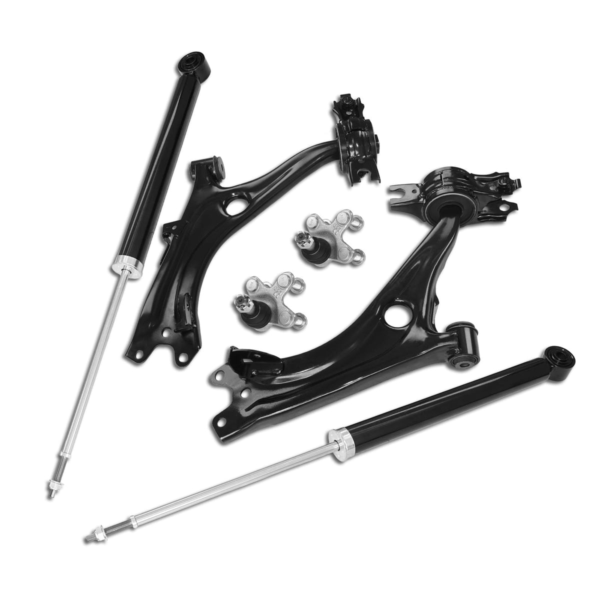 Frenzybro 6 Pcs Front Control Arm Rear Shock Absorber Suspension Kit