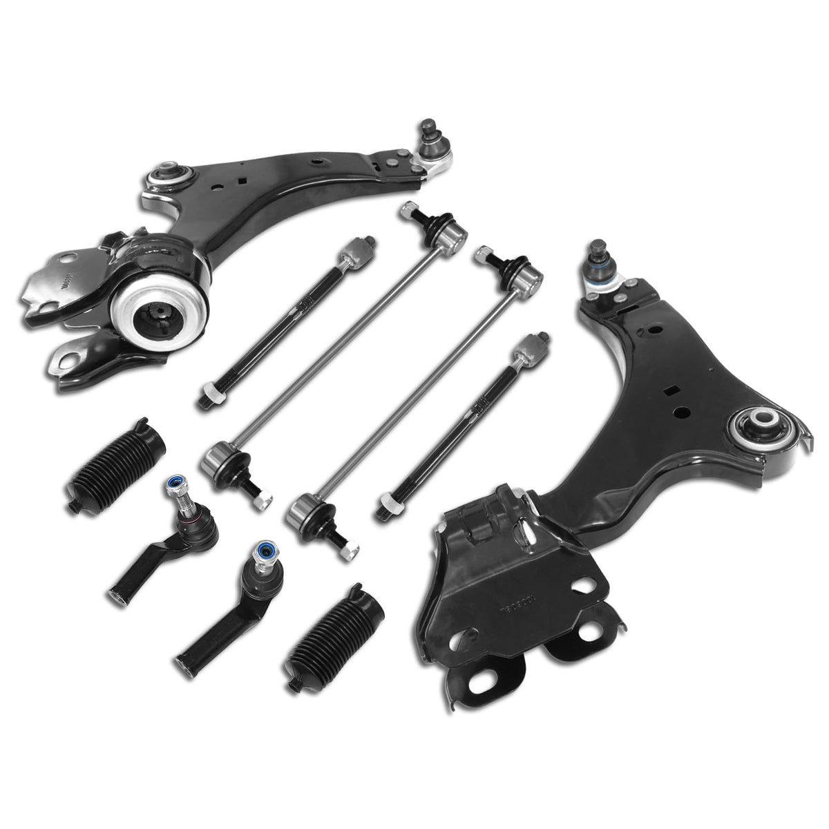 Frenzybro 10 Pcs Front Lower Control Arm w/Ball Joint Sway Bar Tie Rod Boot Suspension Kit Replacement For 2010-2017 Volvo XC