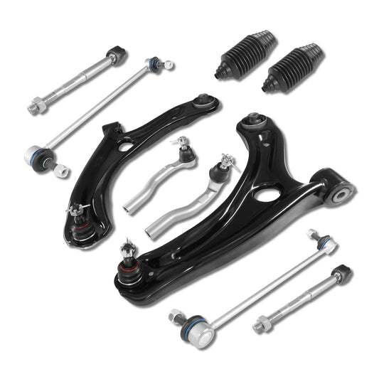 Frenzybro 10 Pcs Front Lower Control Arm Ball Joint Assembly Sway Bar Tie Rod Boot Suspension Kit Replacement For 2015-2020 H