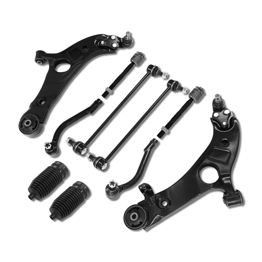 Frenzybro 8 Pcs Front Lower Control Arm Ball Joint Assembly Sway Bar Tie Rod Boot Suspension Kit Replacement For 2015-2018 HY