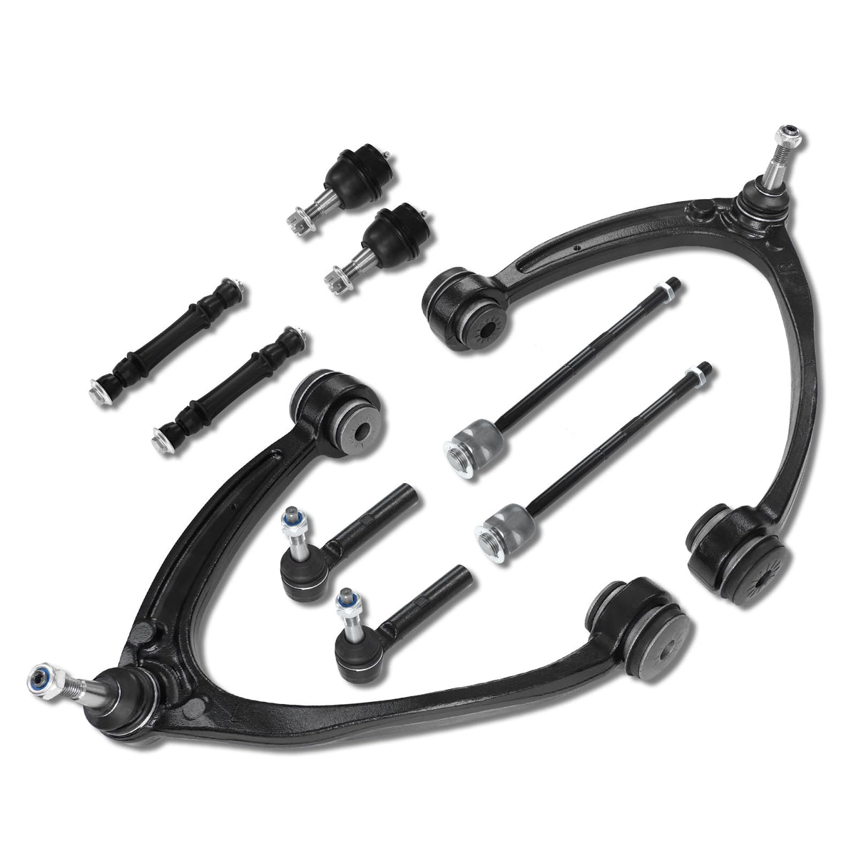 Frenzybro 10pcs Front Upper Control Arm Tie Rod & Ball Joint Suspension Kit
