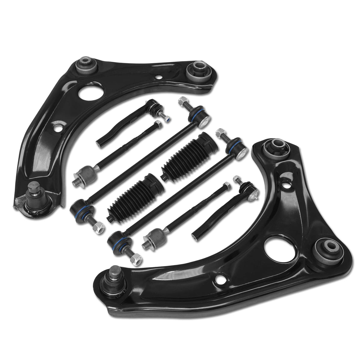 Frenzybro 10pcs Front Lower Control Arm Sway Bar Tie Rod Suspension Kit