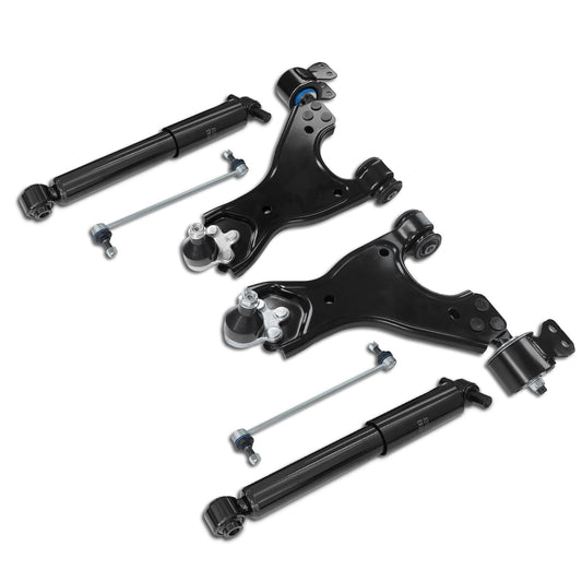 Frenzybro 6 Pcs Front Lower Control Arm Ball Joint Swaybar Rear Shock Absorber Suspension Kit Replacement For 2008-2017 BUICK