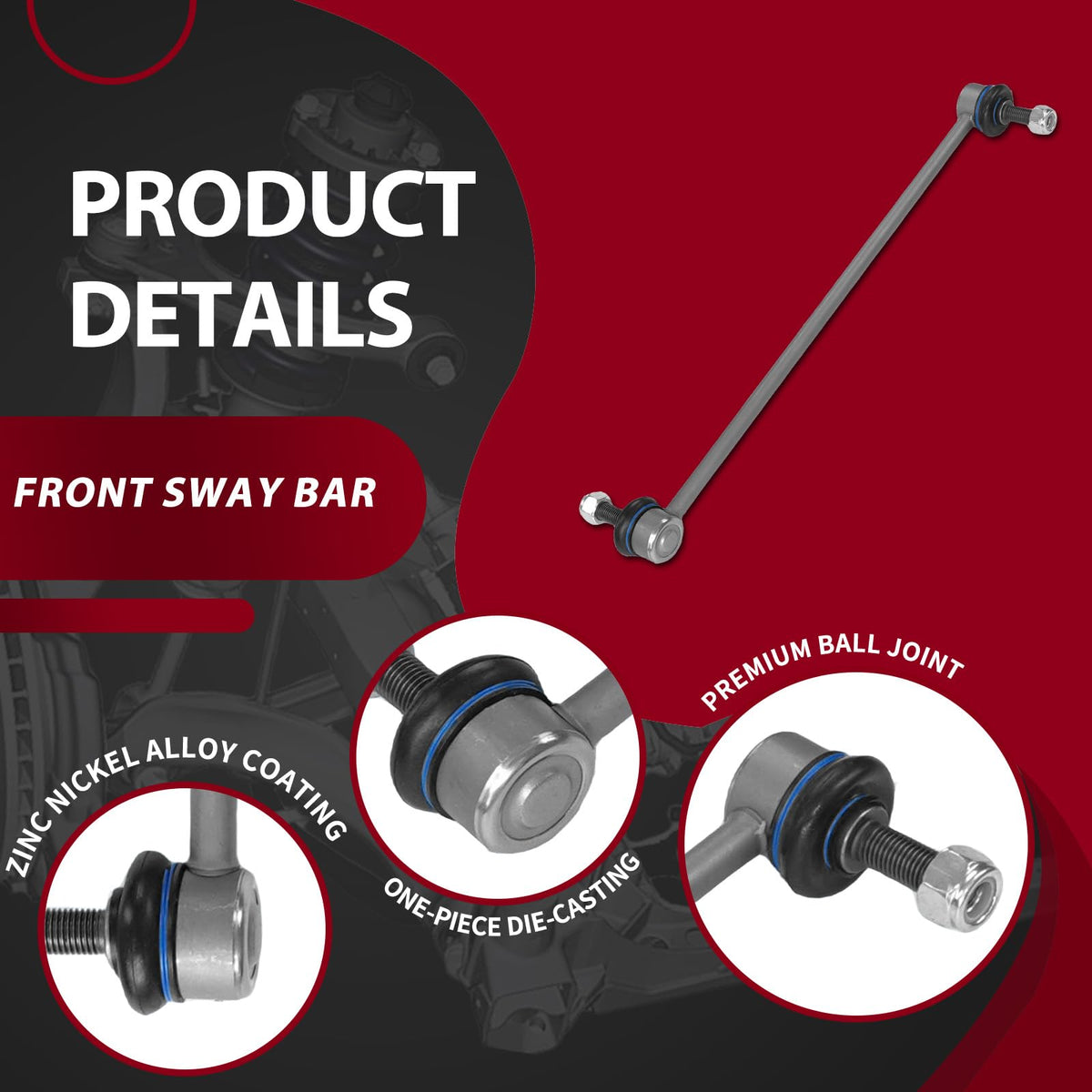 Frenzybro 8 Pcs Front Control Arm Rear Shock Absorber Suspension Kit