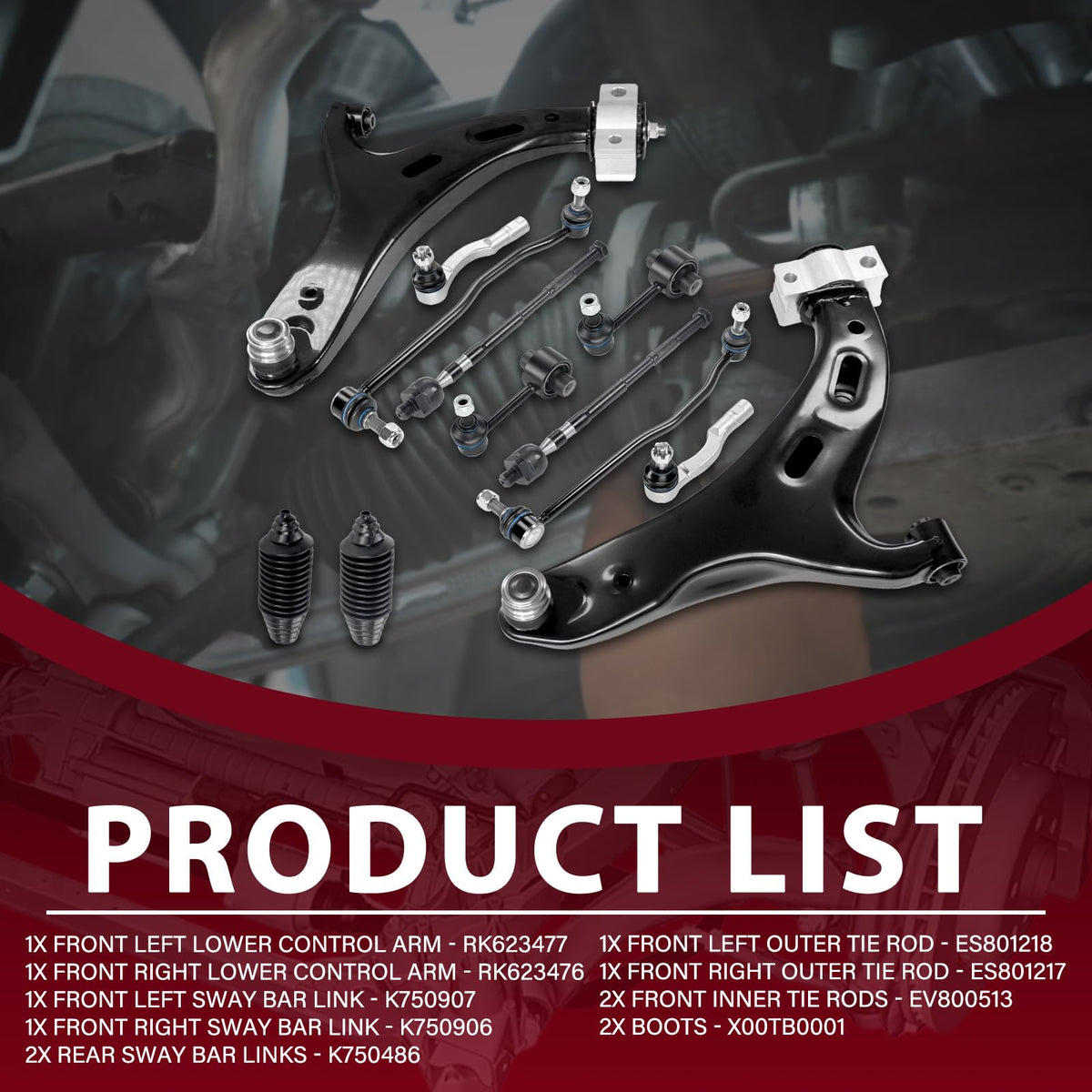 Frenzybro 14PCS Front Control Arms Kit Fits for Subaru Legacy 2015-2019
