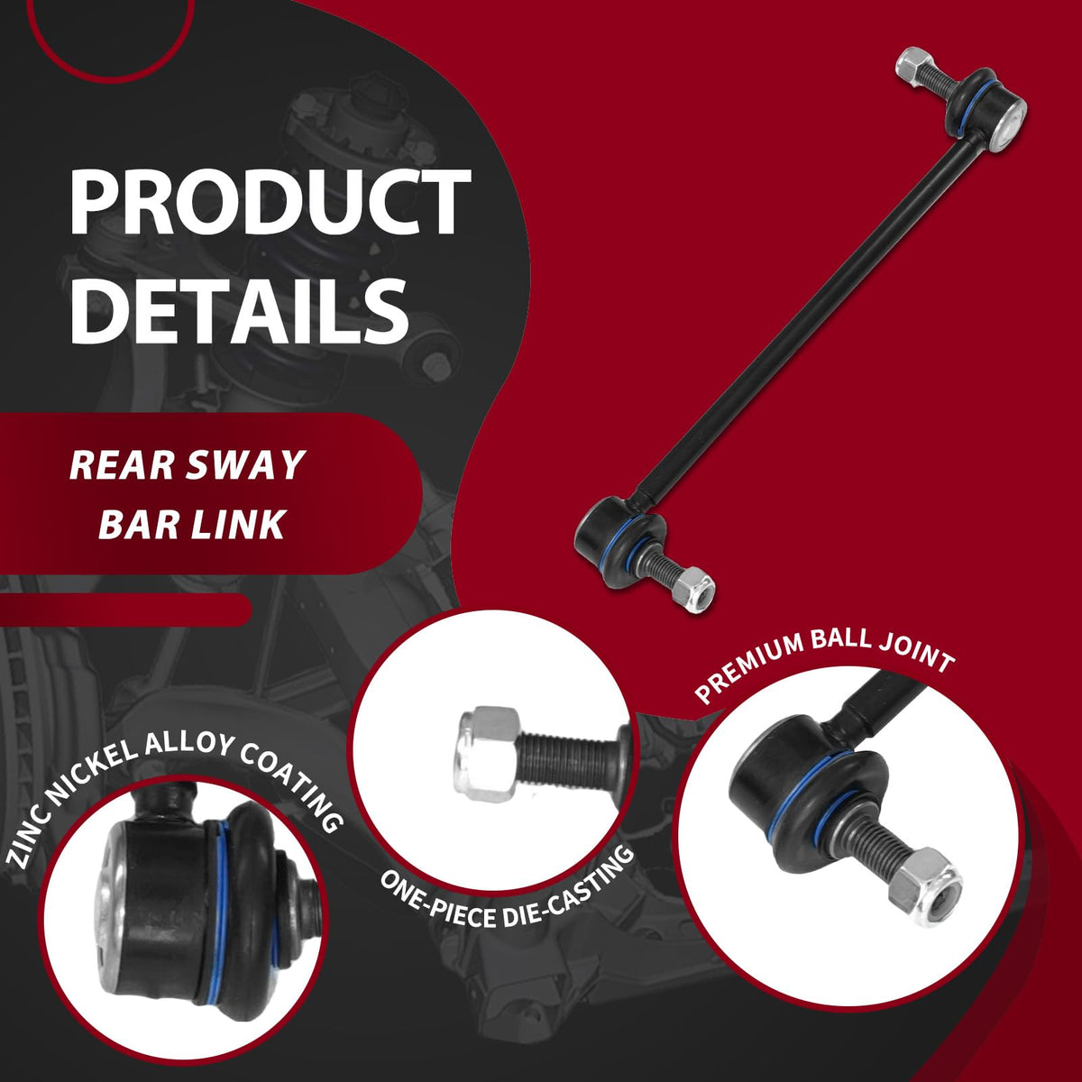 Frenzybro 4Pcs Struts w/Coil Spring Sway Bars Stabilizer End Link Kit