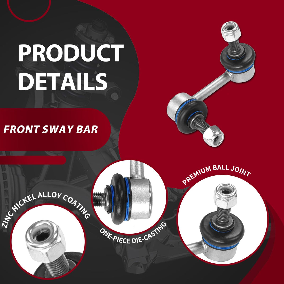 Frenzybro 10 Pcs Front Control Arm Rear Shock Absorber Suspension Kit