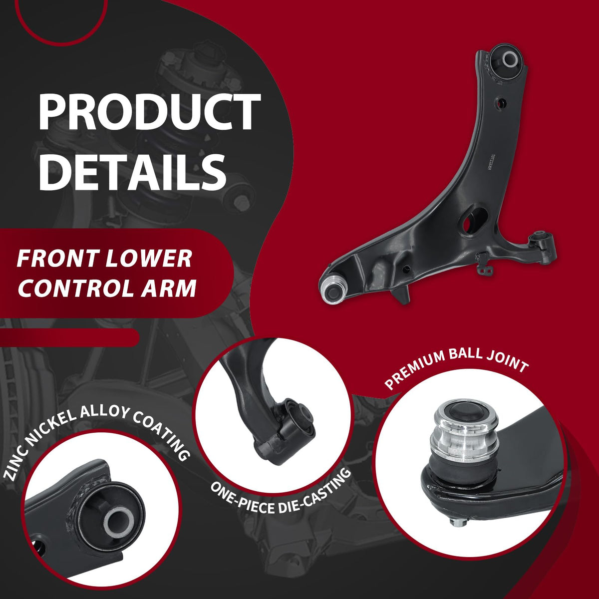 Frenzybro Front Control Arms Kit Fits for Subaru Legacy 2005-2009