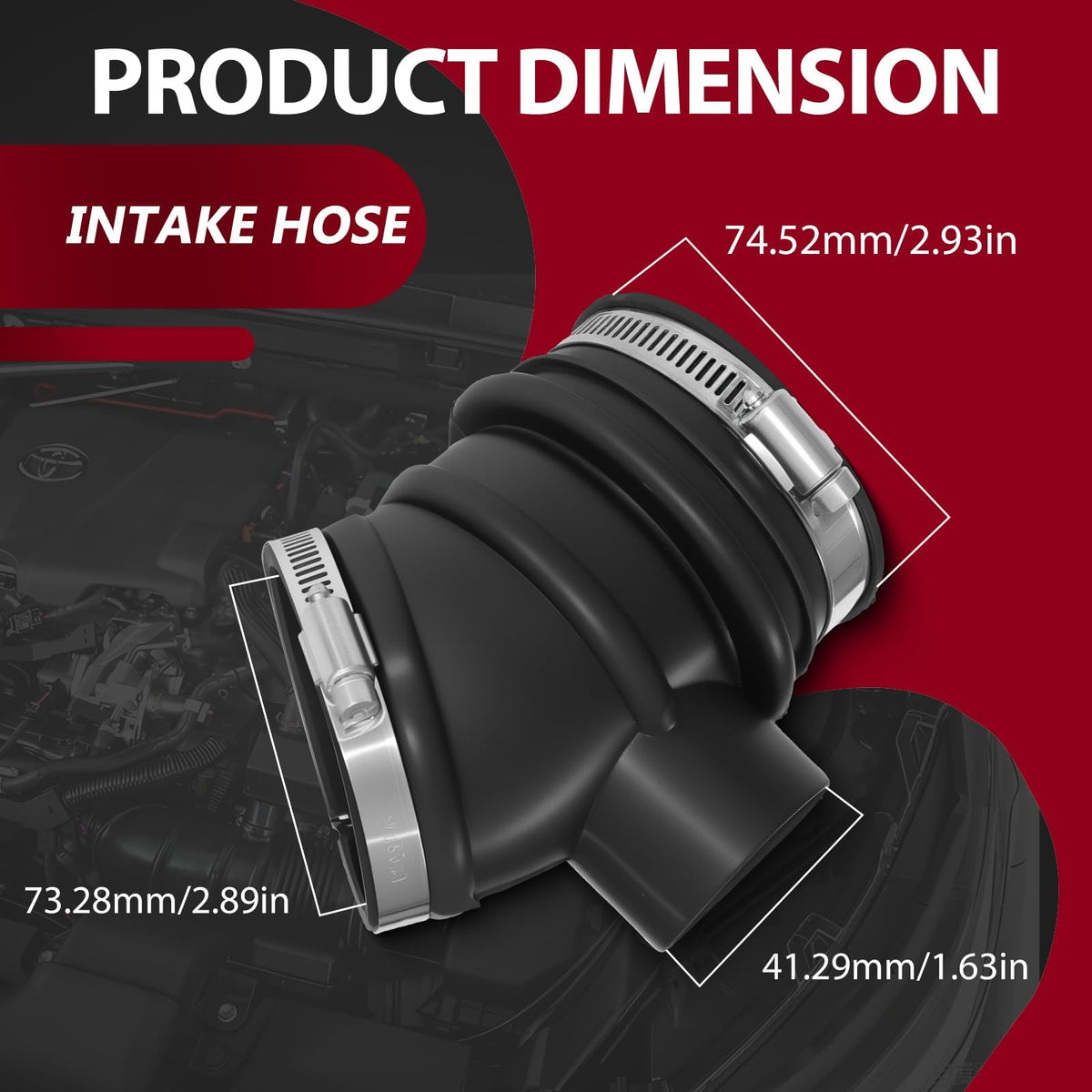 Frenzybro Engine Air Cleaner Intake Hose with Clamps 1788262020 Compatible with Toyota 4Runner 2000 2001 2002 3.4L V6 Replace