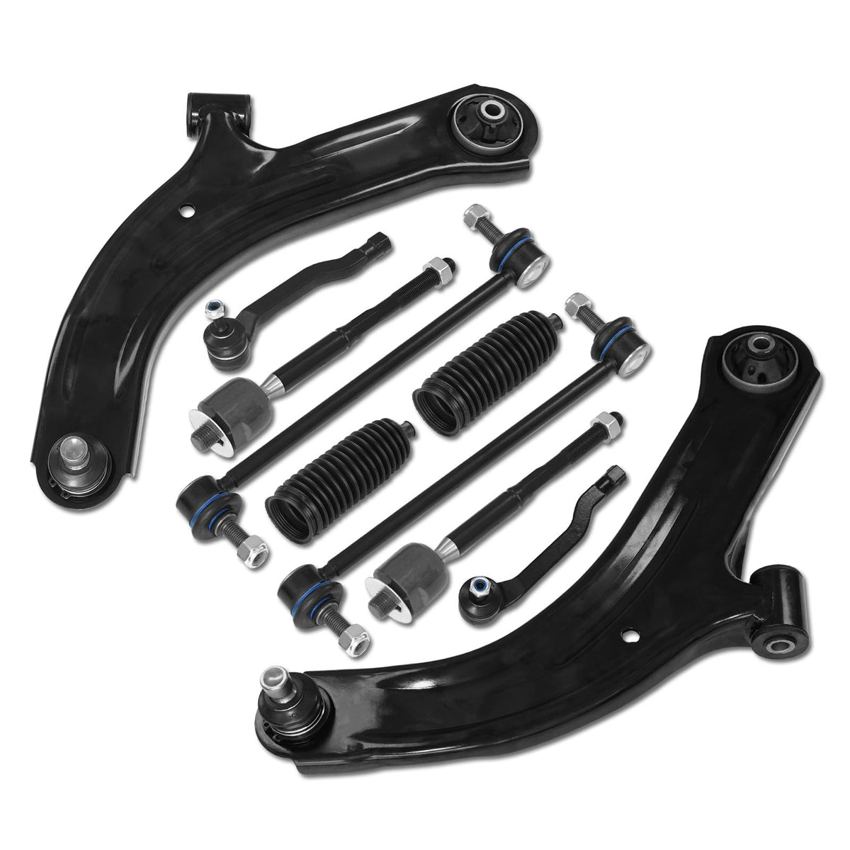 Frenzybro 10pcs Front Control Arm Sway Bar Tie Rod Boot Suspension Kit