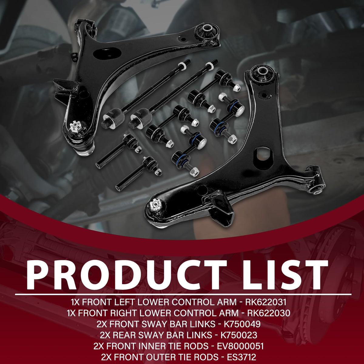 Frenzybro 12PCS Front Control Arms Kit Fits for Subaru Legacy 2005-2009