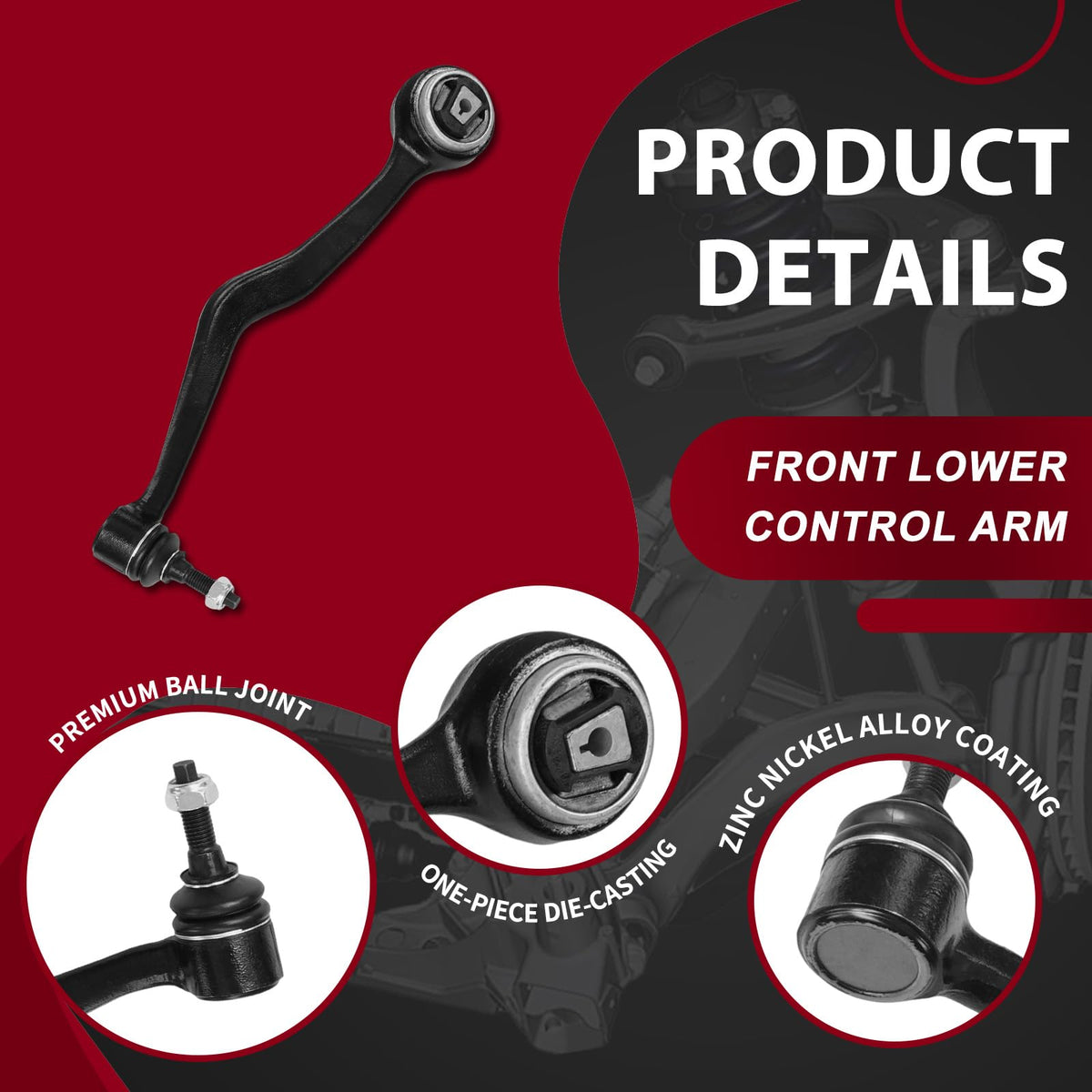 Frenzybro Front Lower Control Arm Kit 2Pcs RK621253 RK621254