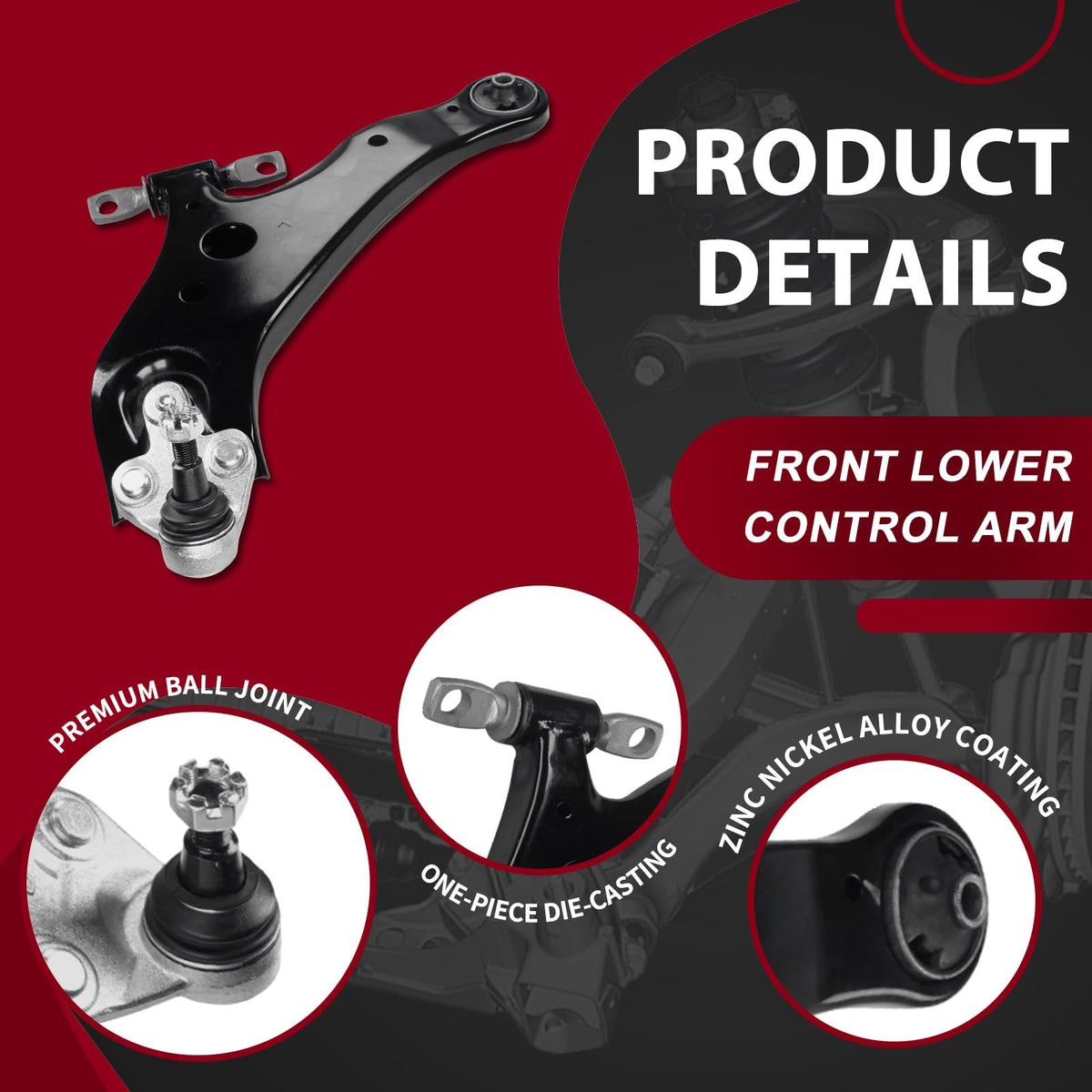 Frenzybro Front Lower Control Arm Suspension Kit Sway Bar Link Tie Rod End