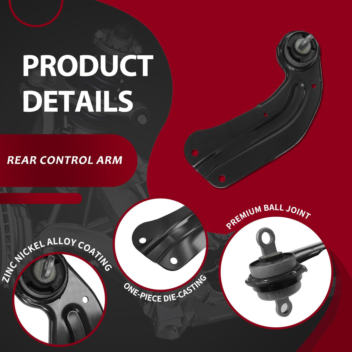 Frenzybro Rear Control Arm Suspension Trailing Arm Sway Bar Link Kit Replacement For 2013-2015 Chevrolet Malibu 2014-2019 Imp