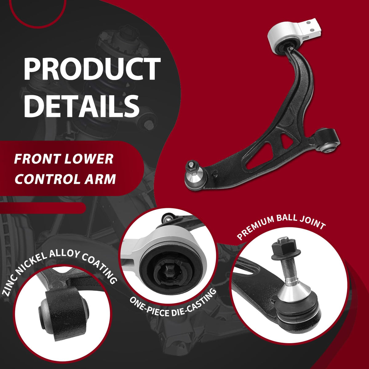 Frenzybro Rear Shock Absorber Front Lower Control Arm Suspension Kit