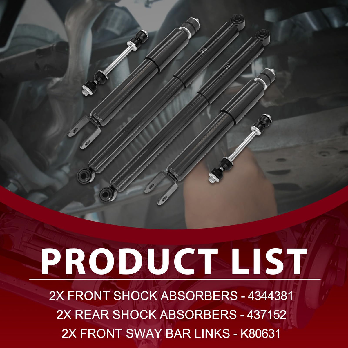 Frenzybro Shock Absorber Front Rear Struts With Rear Sway Bar Link