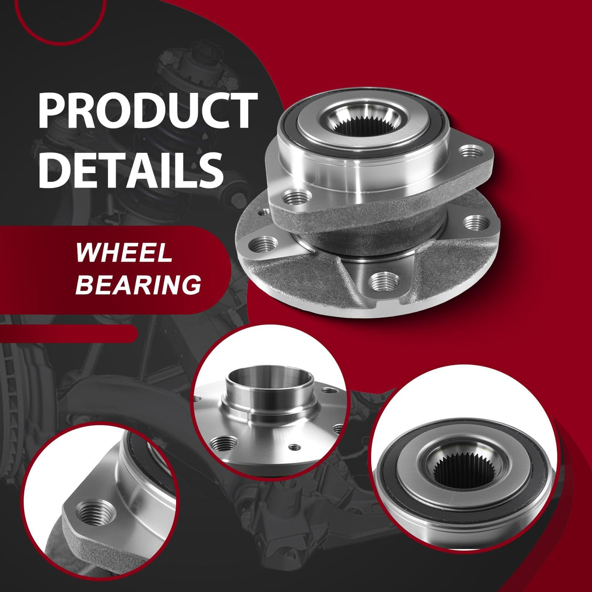 Frenzybro 2 Pcs Wheel Bearing Hub Assembly Set Compatible with 2006-2009 Volkswagen Rabbit, 2006 Golf, 2008 R32, 2006-2009 GT