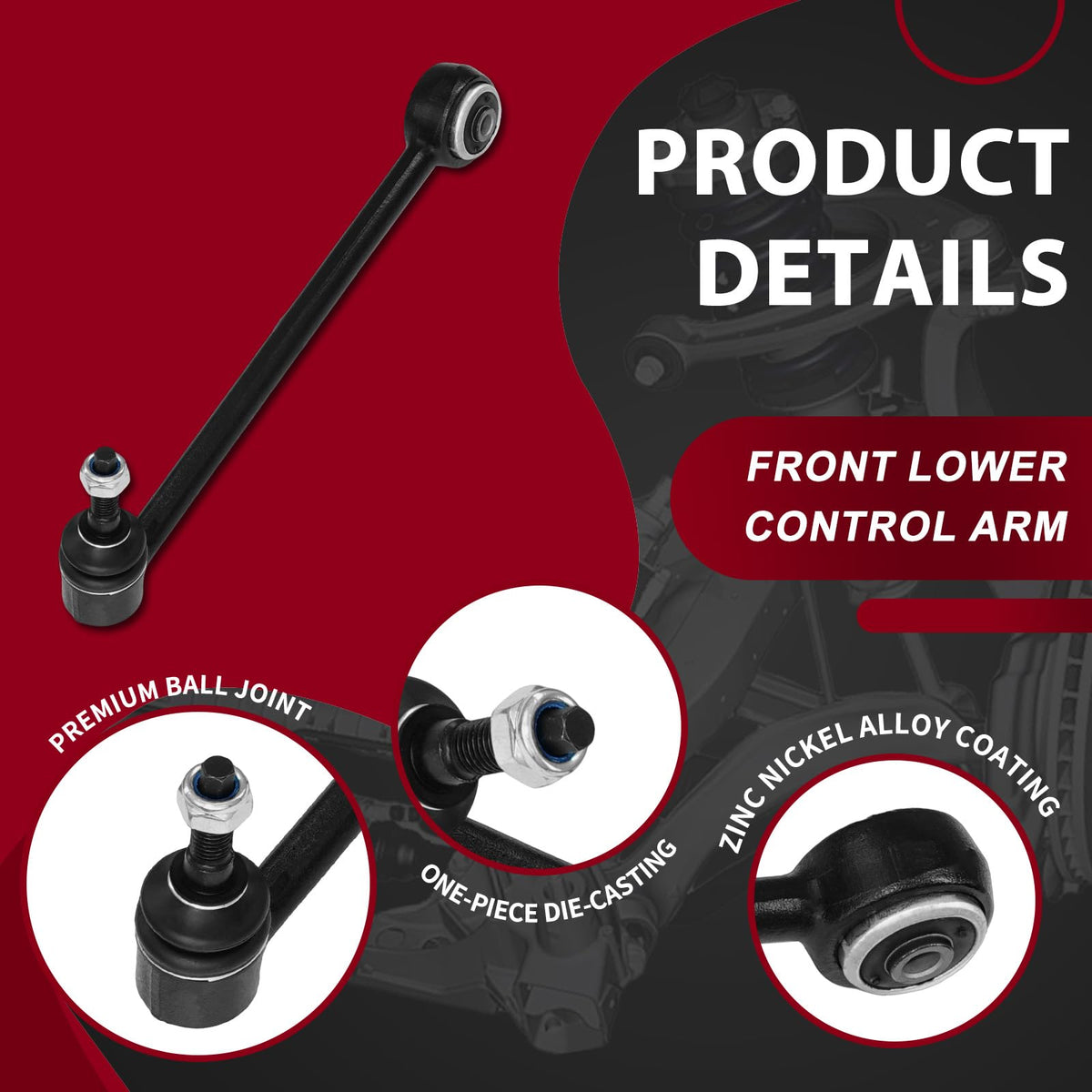 Frenzybro Front Lower Control Arm Kit 2Pcs RK621251 RK621252