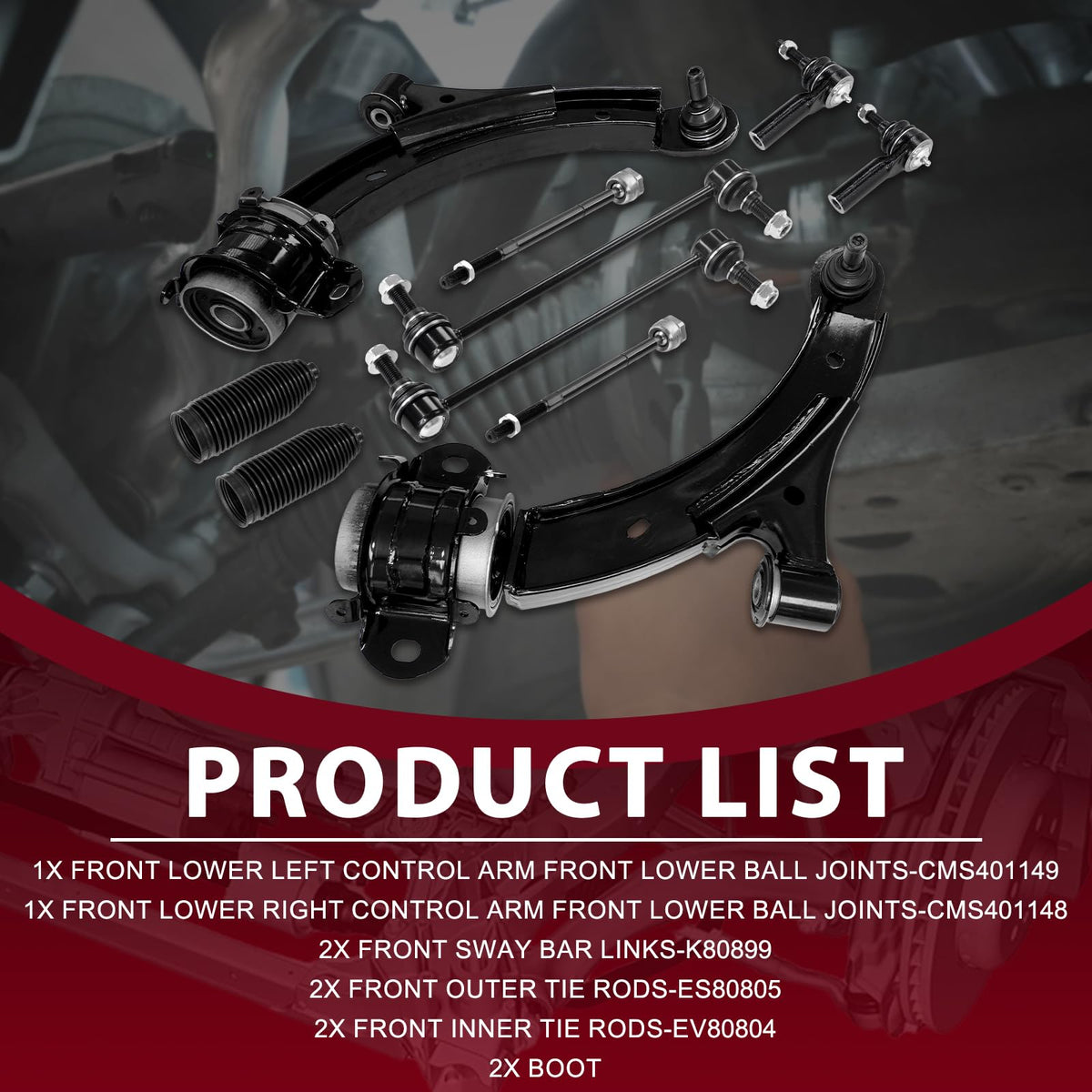 Frenzybro 10PCS Control Arm Front Suspension Kit with Ball Joint