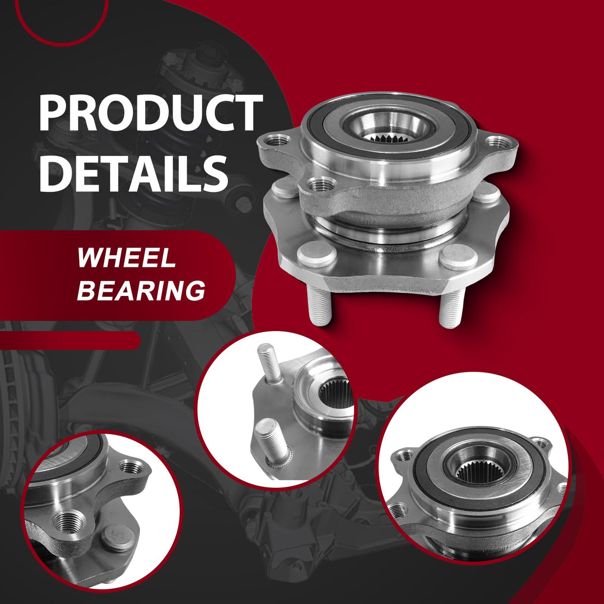 Frenzybro 2pcs Front Hub Assembly and Wheel Bearing Compatible with Nissan Rogue 2007-2023, Rogue Sport 2017-2022, Qashqai 20