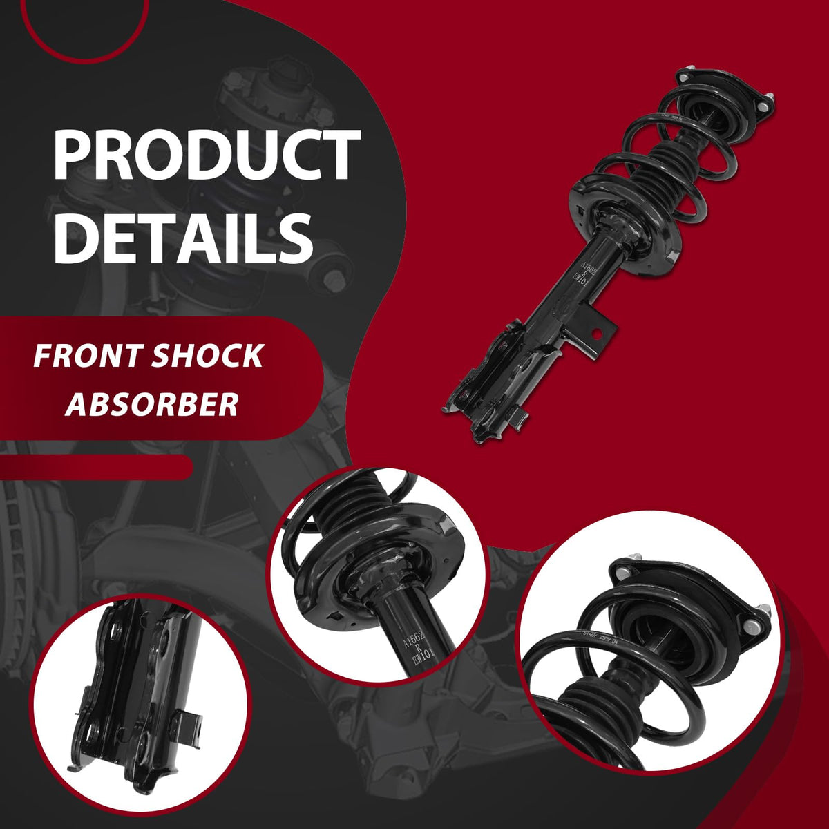Frenzybro 8Pcs Front Struts Rear Shock Absorbers Sway Bars Kit