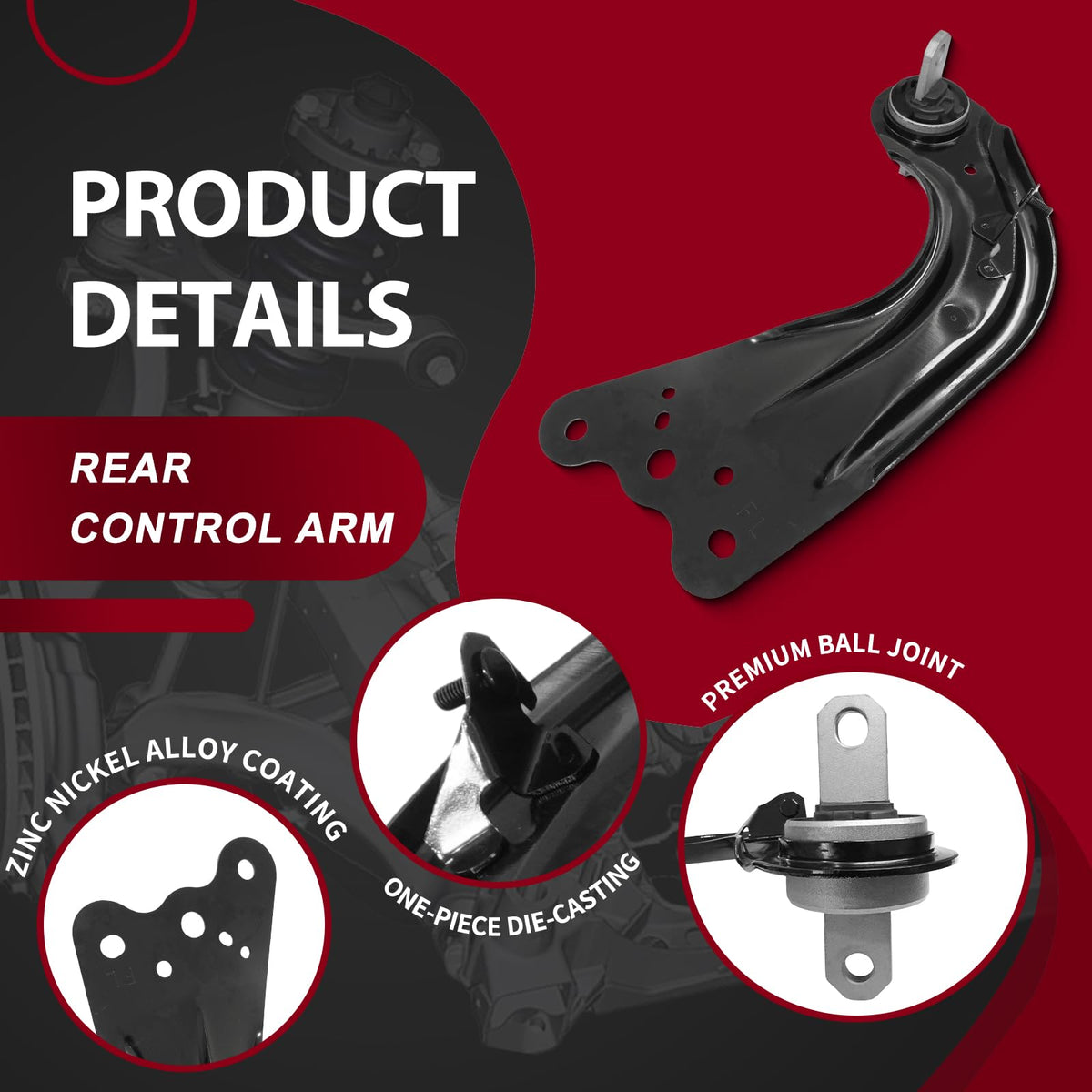 Frenzybro CMS761219 Rear Control Arm Suspension Kit 2PCS