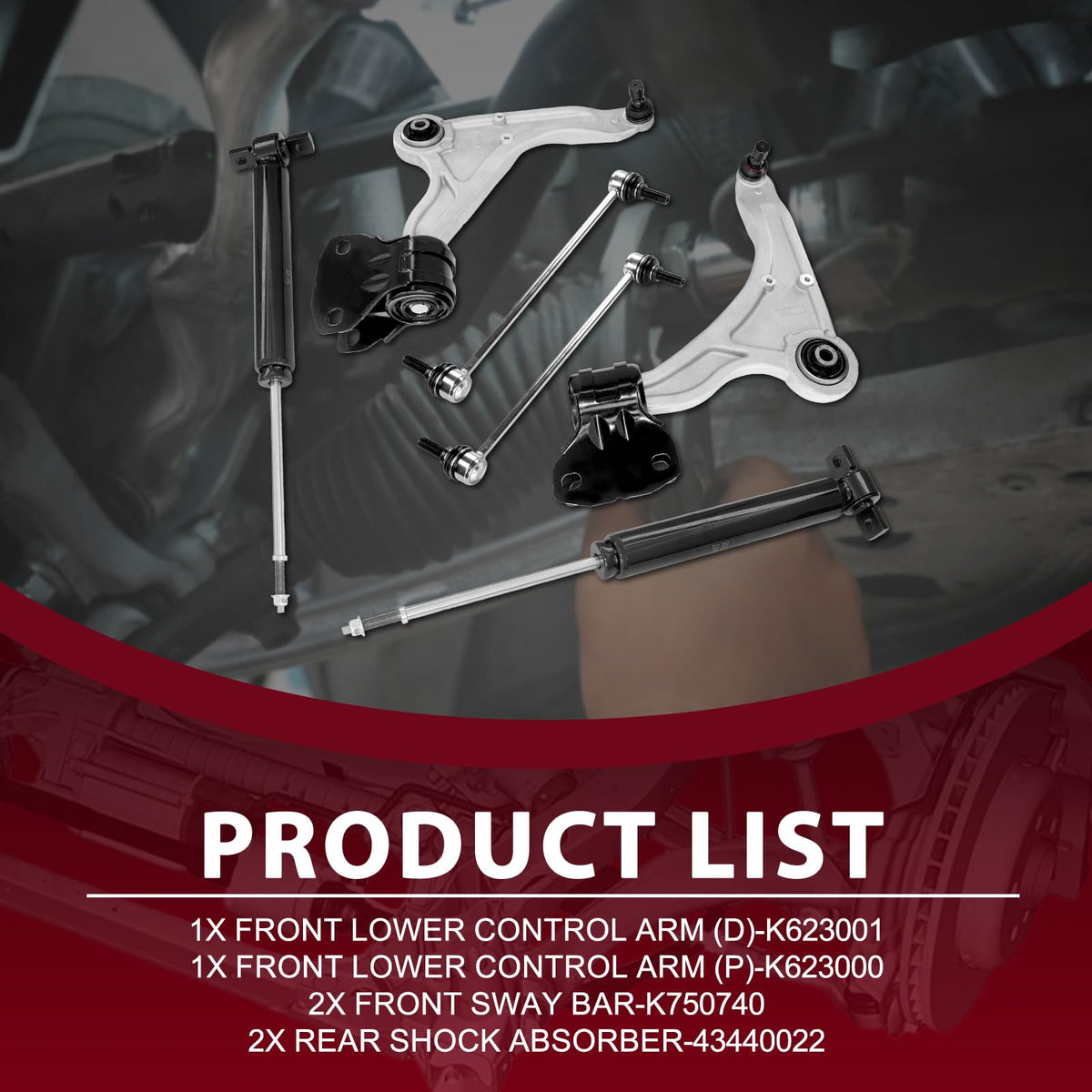 Frenzybro K623001 K623000 Shock Absorber Control Arm Fit for 13-20 Fusion