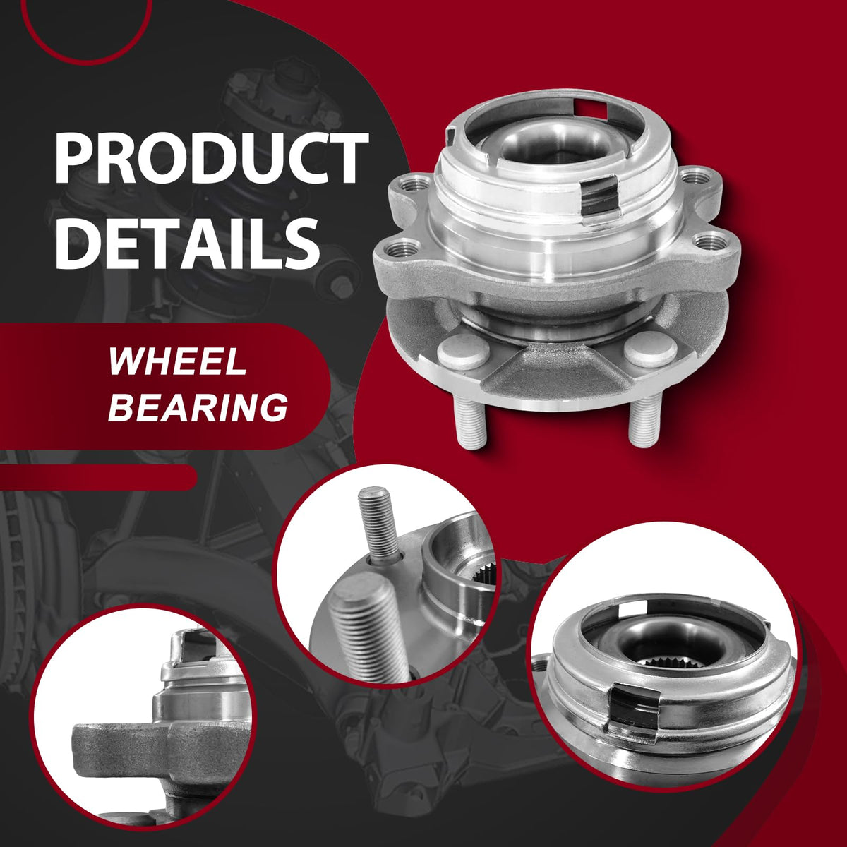 Frenzybro 2pcs Front Hub Assembly and Wheel Bearing Compatible with Nissan Altima 07-18, Maxima 09-21, Murano 15-18, Pathfind