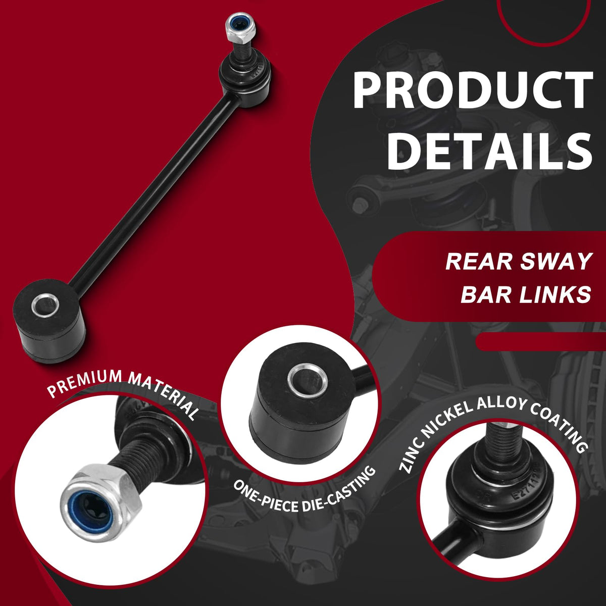 Frenzybro 14pcs Front Upper Control Arm Tie Rod Sway Bar Suspension Kit