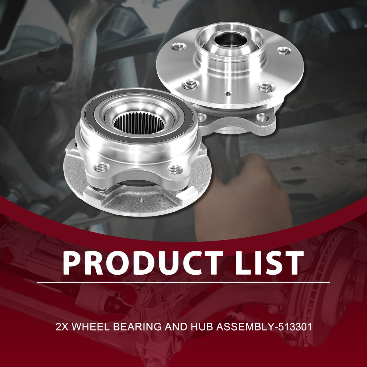 Frenzybro 2 Wheel Bearing Hub 513301 Replacement for 2009-2016 Audi A4 2008-2016 A5 2009-2017 Q5 2012-2018 A6 2016-2017 A7 20