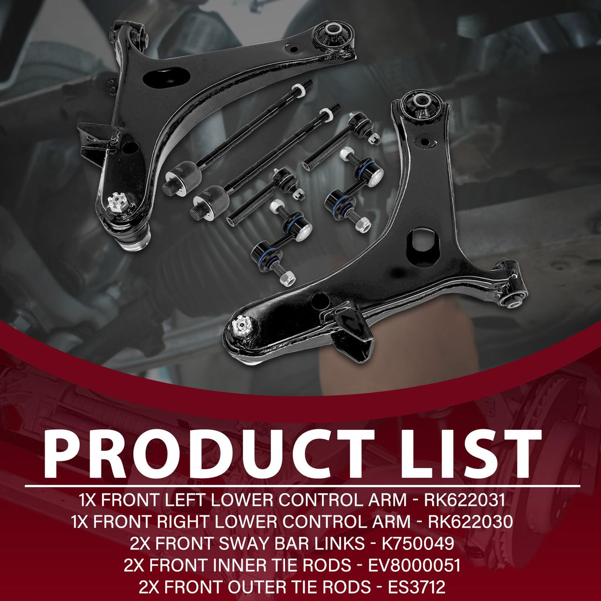 Frenzybro 10PCS Front Control Arms Kit Fits for Subaru Legacy 2005-2009