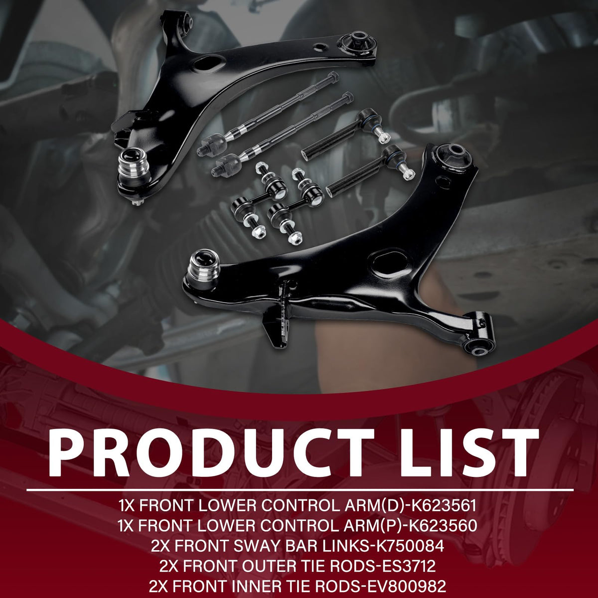 Frenzybro 10PCS Front Control Arm Kit Ball Joint K623561 K623560