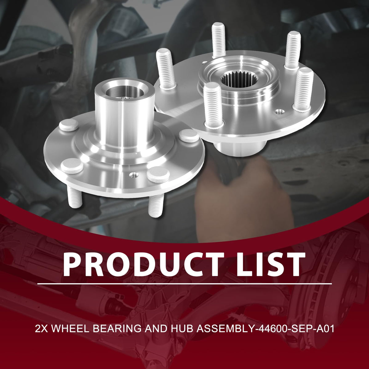 Frenzybro 2 Wheel Bearing Hub 44600-SDA-A10 Replacement for 2006-2015 Honda Civic 2003-2007 Accord 2004-2008 Acura TL TSX 200