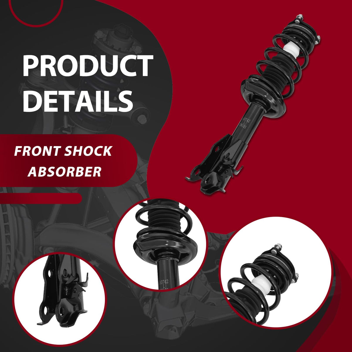 Frenzybro 6Pcs Front Struts Rear Shock Absorbers Sway Bars Kit
