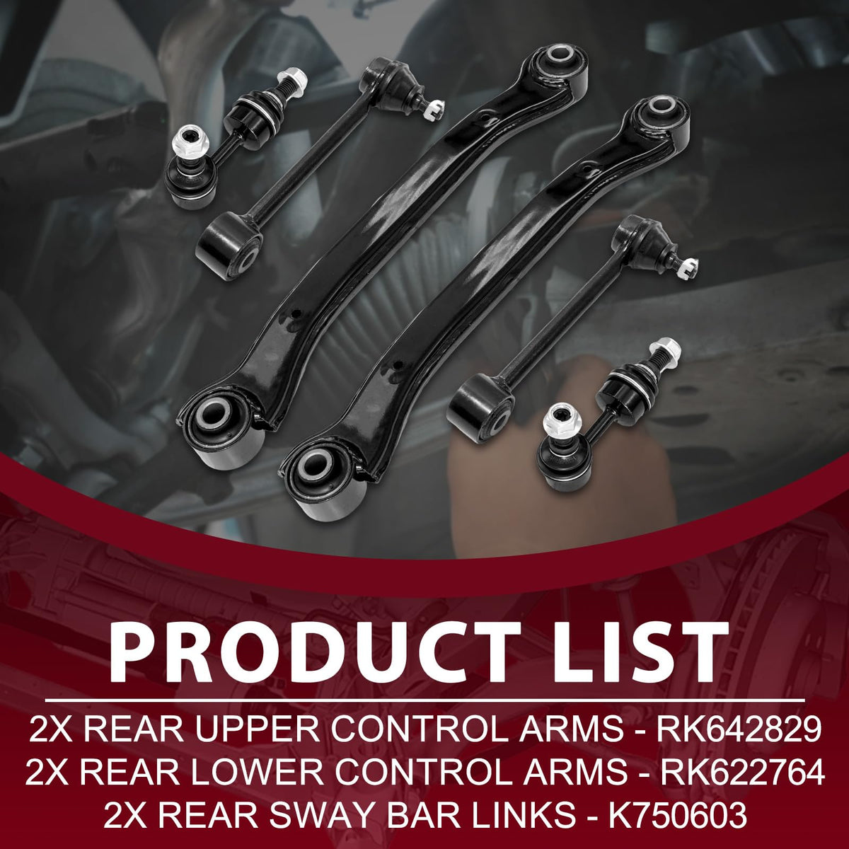 Frenzybro Rear Upper Lower Control Arm Suspension Kit Trailing Lateral Arm