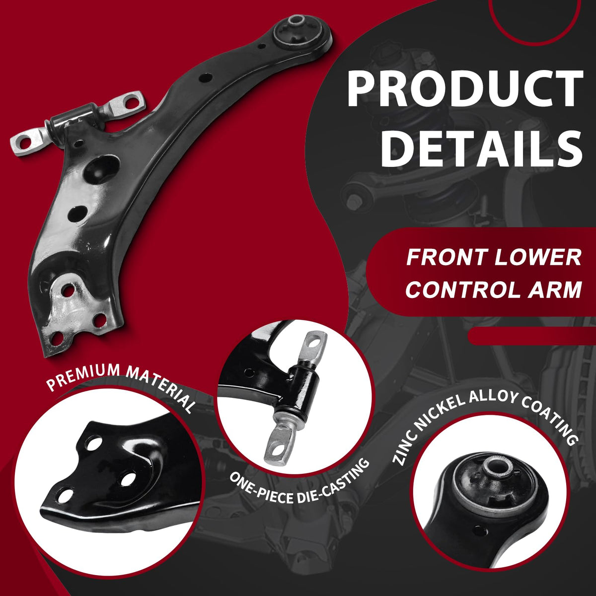 Frenzybro Front Lower Control Arm Suspension Kit for 2007-2011 Toyota Camry