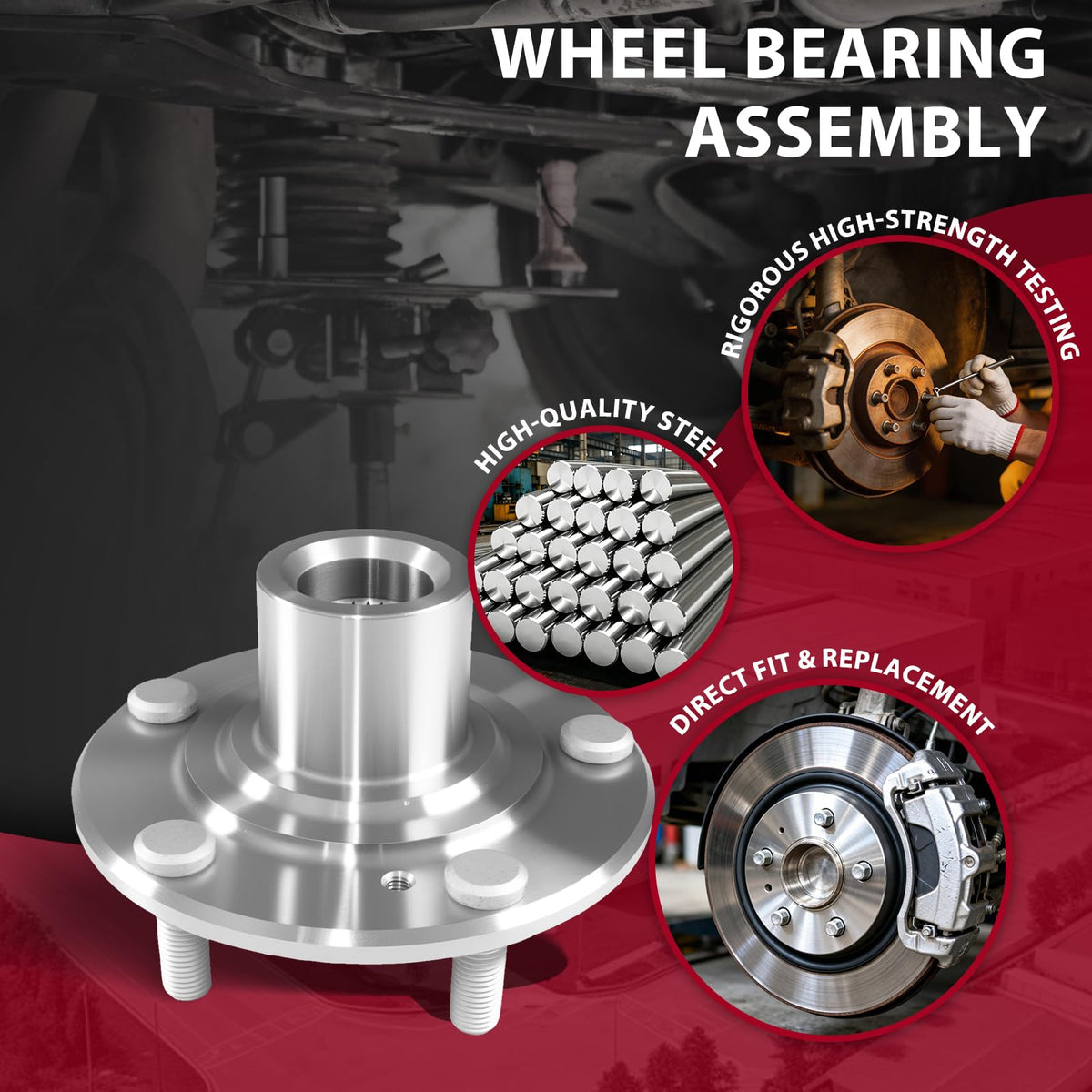 Frenzybro 2 Wheel Bearing Hub 44600-SDA-A10 Replacement for 2006-2015 Honda Civic 2003-2007 Accord 2004-2008 Acura TL TSX 200