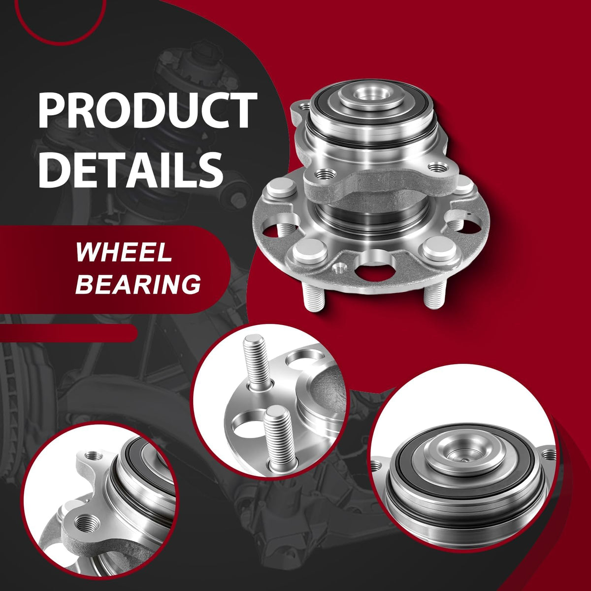 Frenzybro Rear Wheel Hub Bearing Assembly 512257 Replacement for 2006-2011 Honda Civic DX/GX/LX