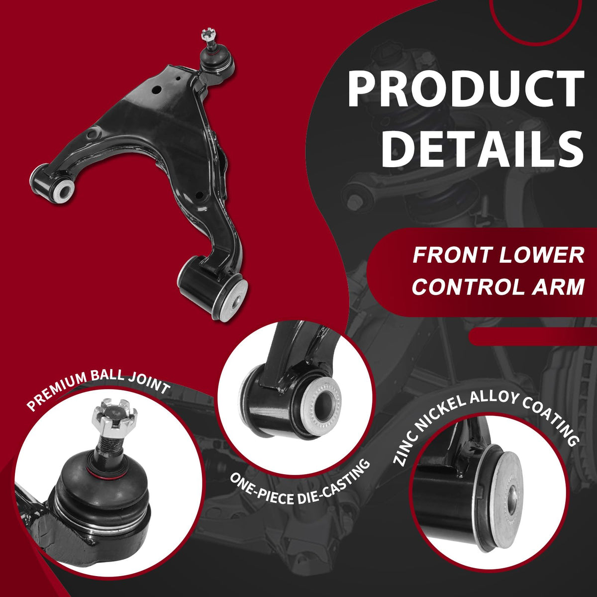 Frenzybro Front Upper Lower Control Arm Full Suspension Kit 14PCS