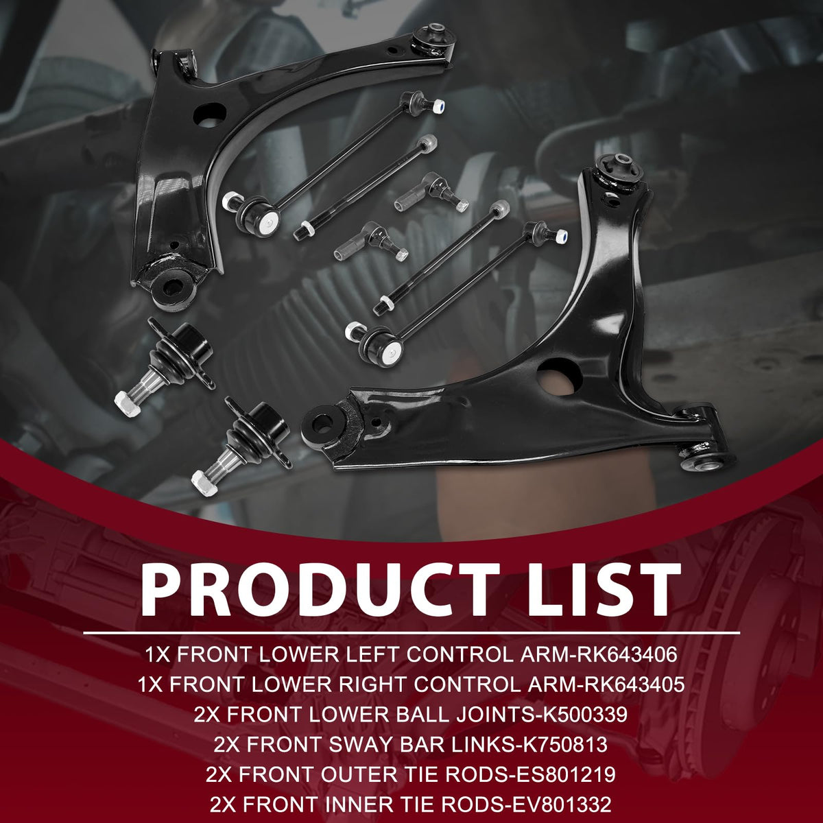 Frenzybro 10PCS Control Arm Front Suspension Kit with Ball Joint