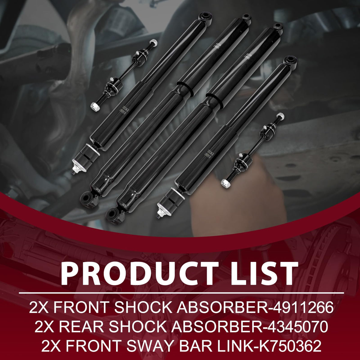 Frenzybro 6Pcs Front Struts Rear Shock Absorbers Sway Bars Kit