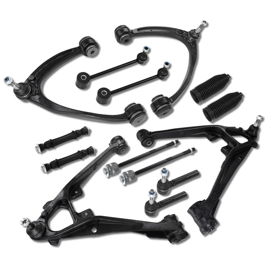 Frenzybro 14pcs Front Upper Lower Control Arm Tie Rod Suspension Kit