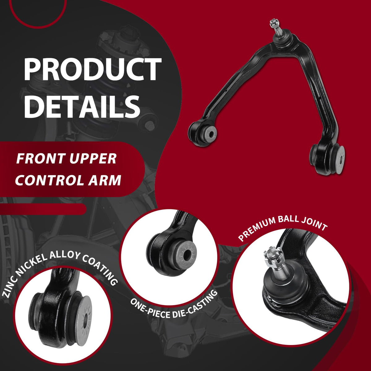 Frenzybro 2WD Front Upper Control Arm Shock Absorber Suspension Kit 10PCS