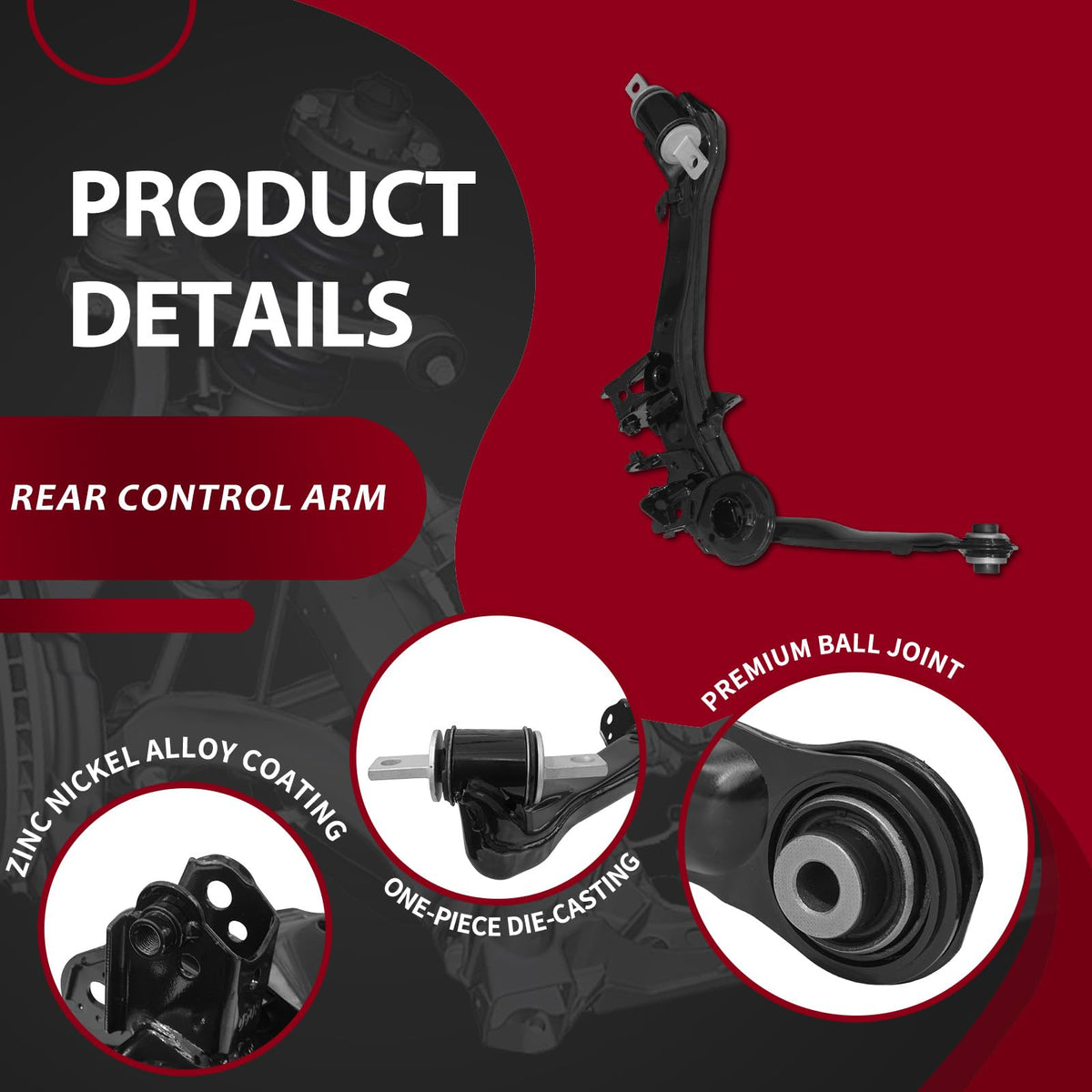 Frenzybro Rear Control Arm Kit with Bushings 2Pcs