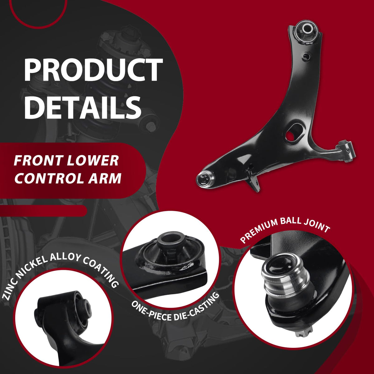 Frenzybro Front Right Control Arm Suspension Kit Ball Joint K623560