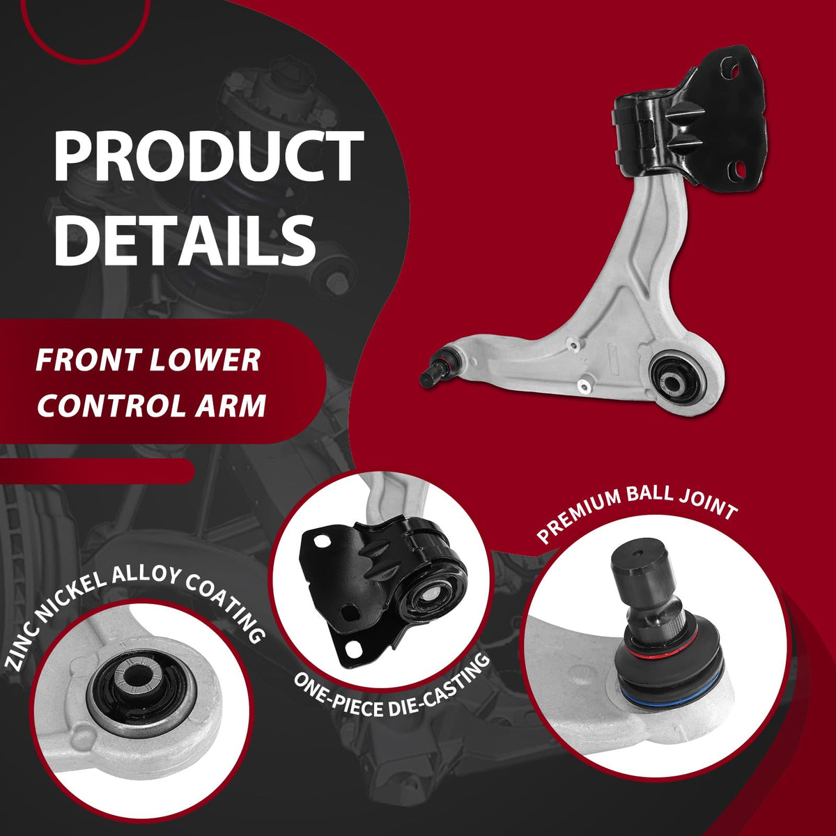 Frenzybro K623001 K623000 Shock Absorber Control Arm Fit for 13-20 Fusion
