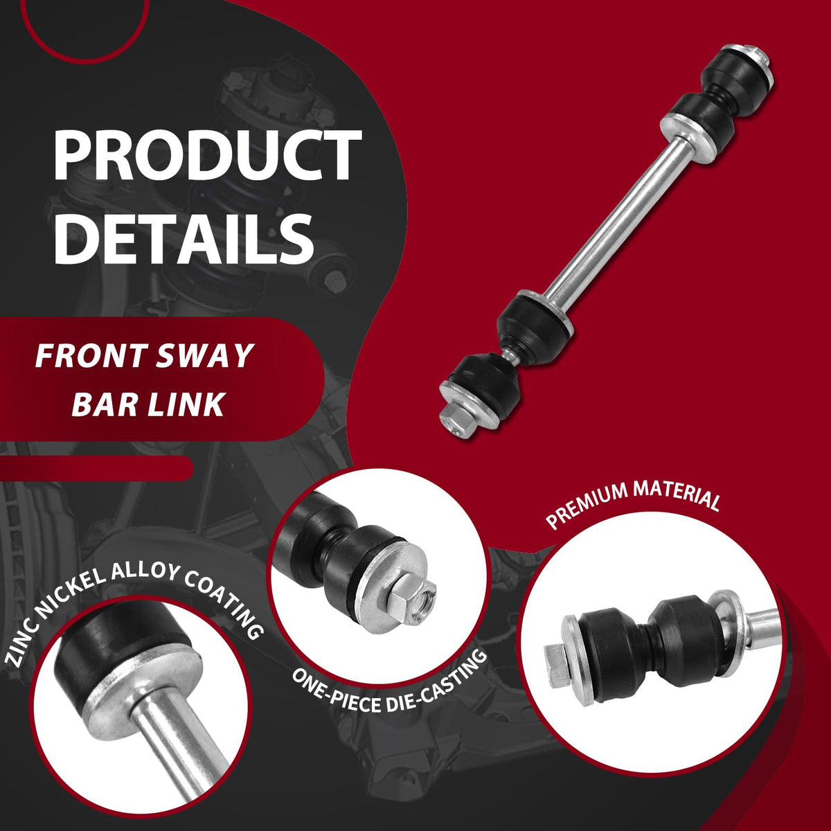Frenzybro Shock Absorber Front Rear Struts With Rear Sway Bar Link