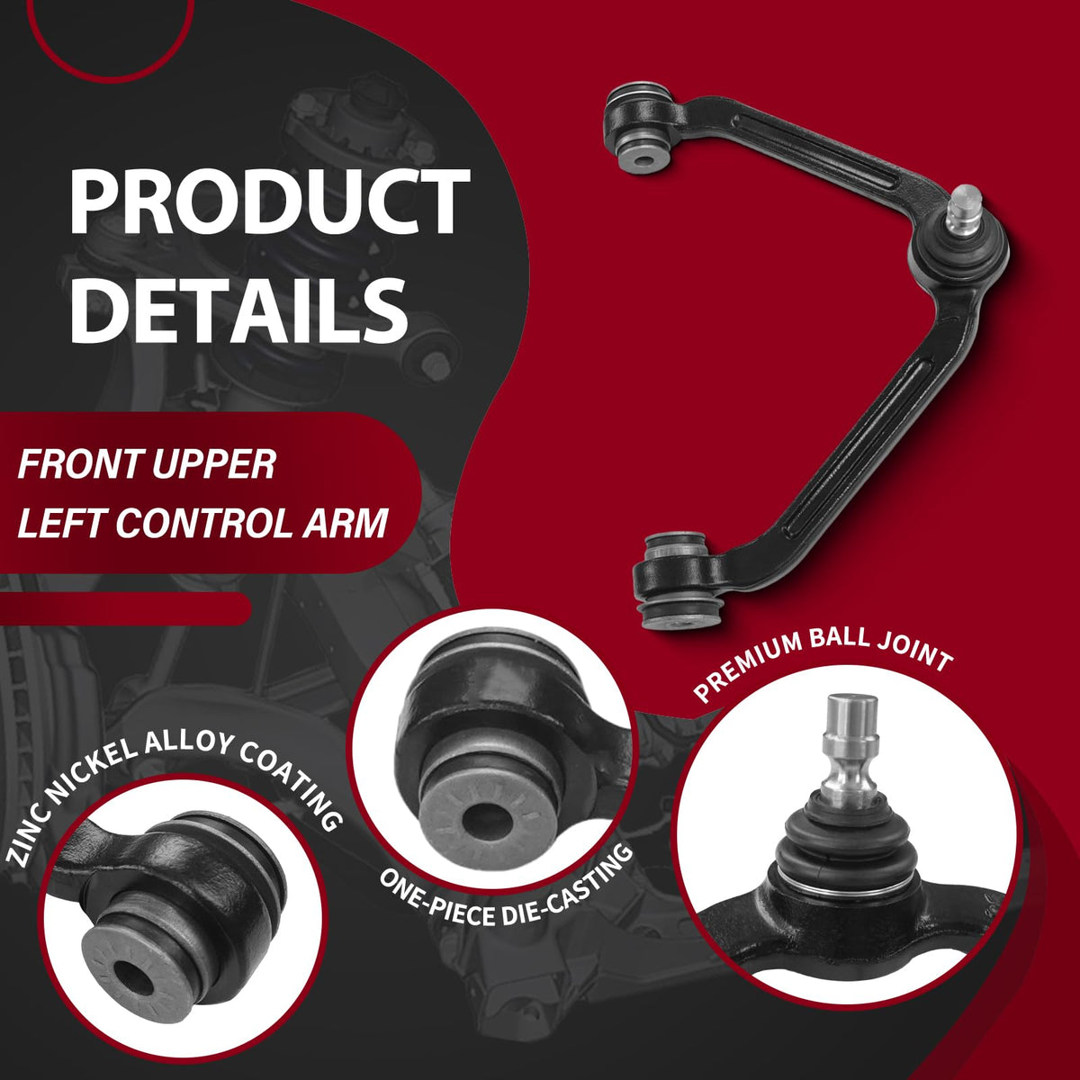Frenzybro 10 Piece Front Upper Control Arm Front Suspension Kit 4WD&AWD